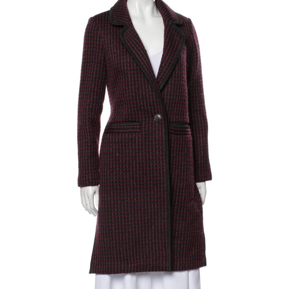 Diane Von Furstenburg Red Pattern Trench Coat